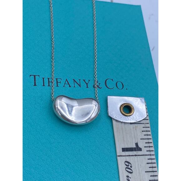 Tiffany & Co. Elsa Peretti Large Bean Pendant Necklace - Sterling Silver 16" - Picture 5 of 10